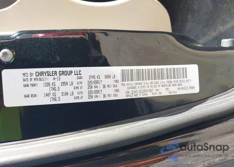 2013 Chrysler Town & Country Touring из США, поврежденный, VIN 2C4RC1BG2DR747867